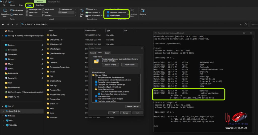 SOLVED: Cannot See Hidden Files Like PageFile.sys on Windows