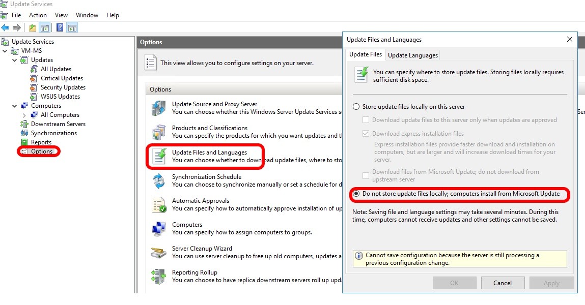 Change WSUS To Download Patches Directly from MS