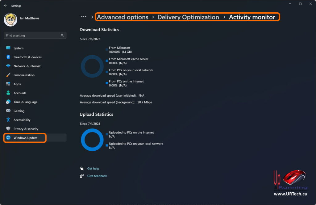 Delivery Optimization Service activity monitor