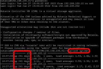 how to determine how nutanix uptime