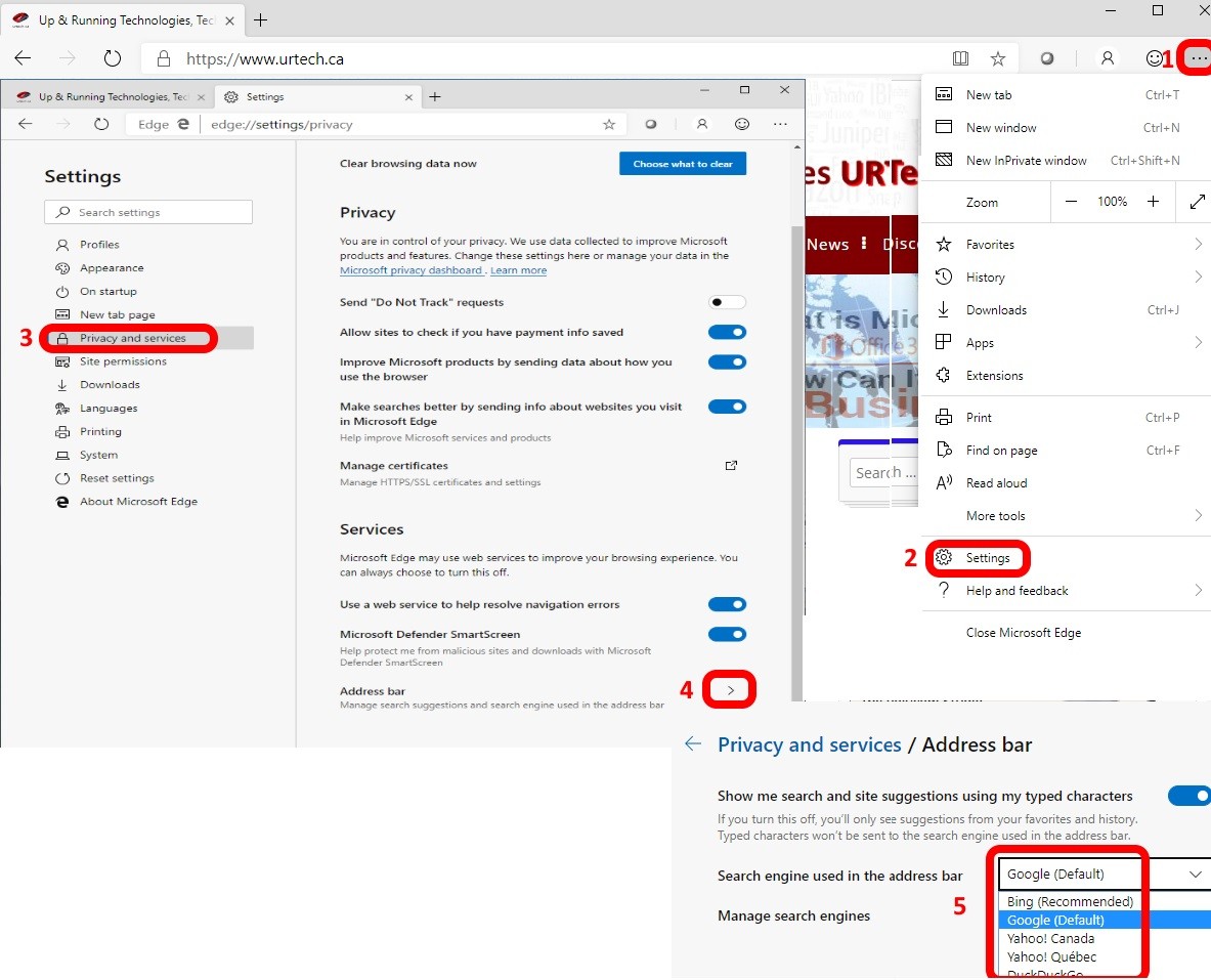 SOLVED: How To Change The Default Search Engine in MS Chromium Edge Browser to Google