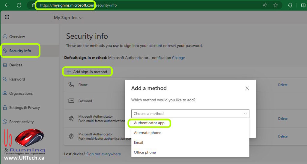 how to setup mulitfactor authentication using the microsoft authenticator app for microsoft 365 or azure
