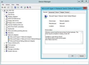 hyperV-network-switch-default-miniport-driver-failure