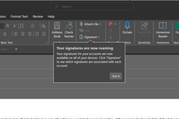 Outlook - SIGNATURES ARE NOW ROAMING