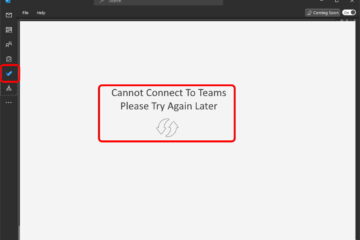 outlook todo cannot connect to teams try again later