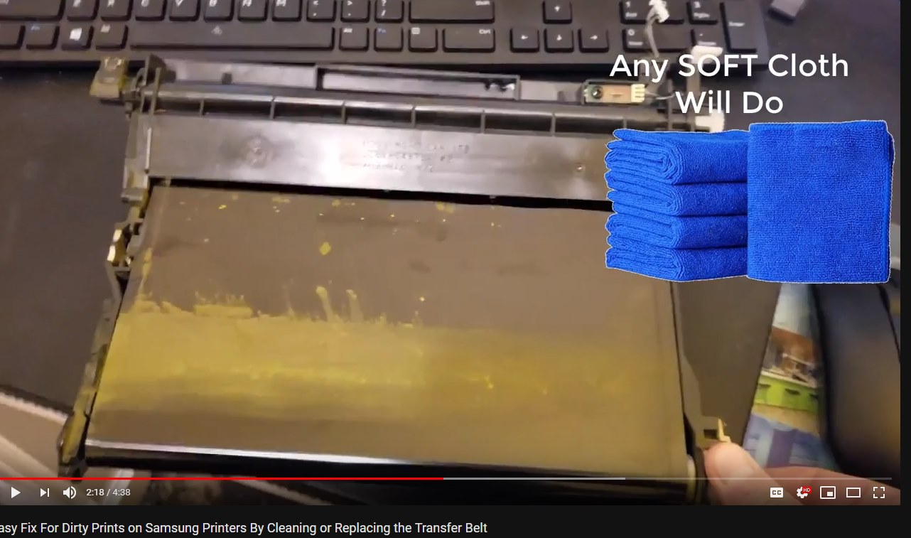 SOLVED: VIDEO: Easy Fix For Dirty Prints on Samsung Printers By Cleaning or Replacing the Transfer Belt